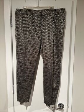 Ann Taylor Women's Black Patterned Special Occasion Pants